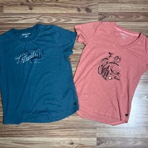 United By Blue Tees in Teal and Coral - Short Sleeve Women’s Set